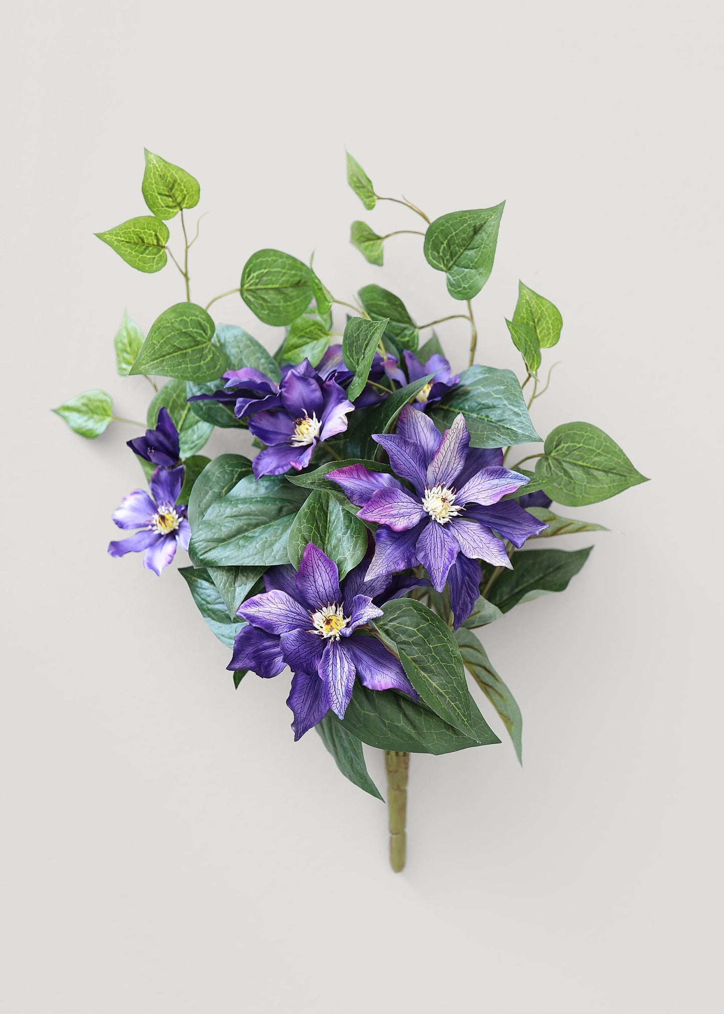 UV Treated Indoor/Outdoor Faux Clematis Bush - 20.5"