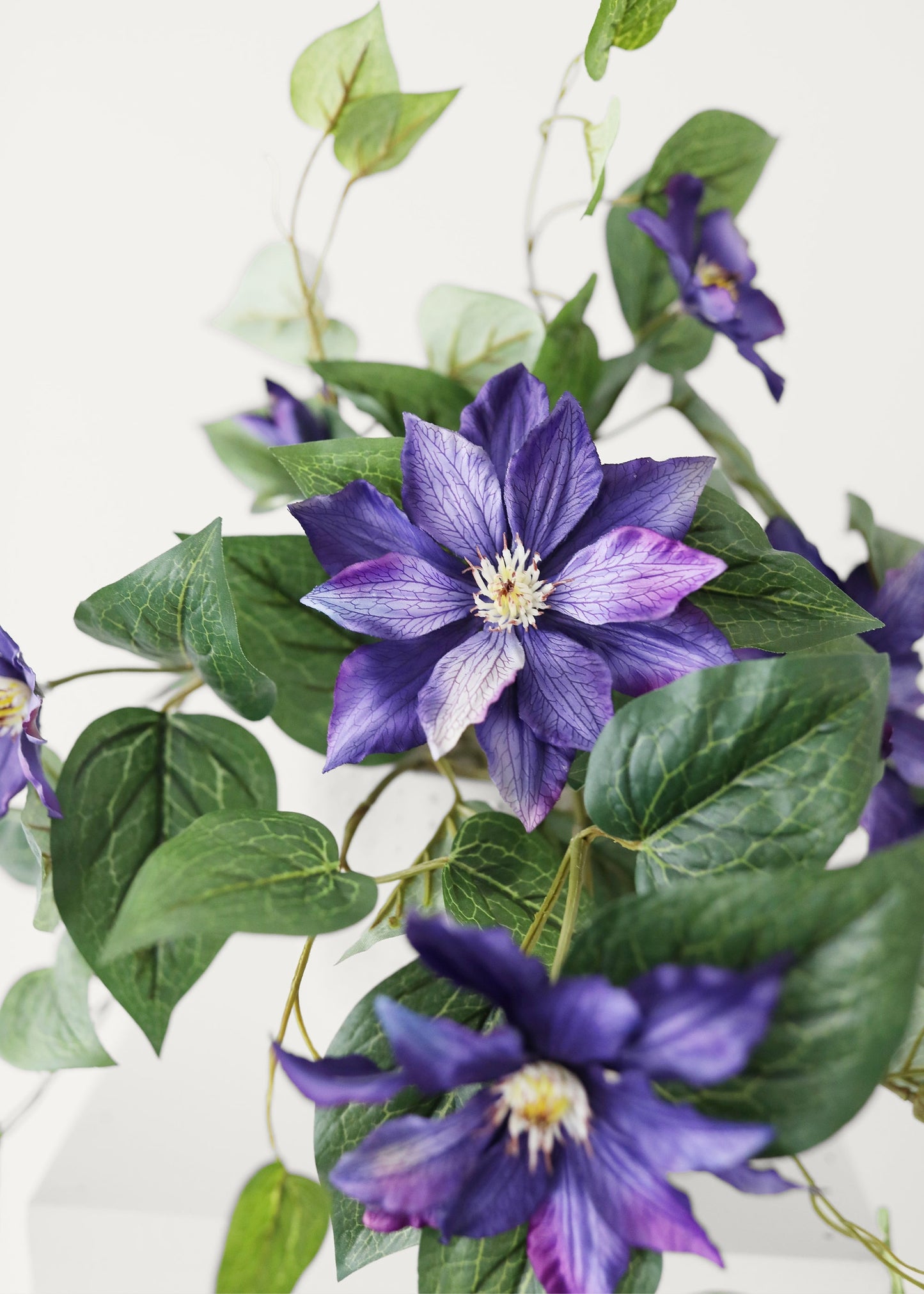 UV Treated Indoor/Outdoor Faux Clematis Bush - 20.5"