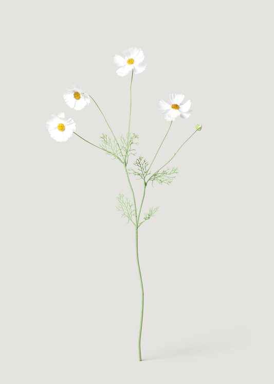 Faux Cosmos Daisy Wildflowers in White - 36.25"