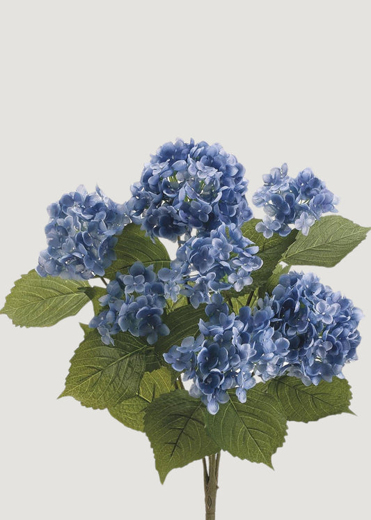 Blue Blooming Artificial Hydrangea Bush - 22"