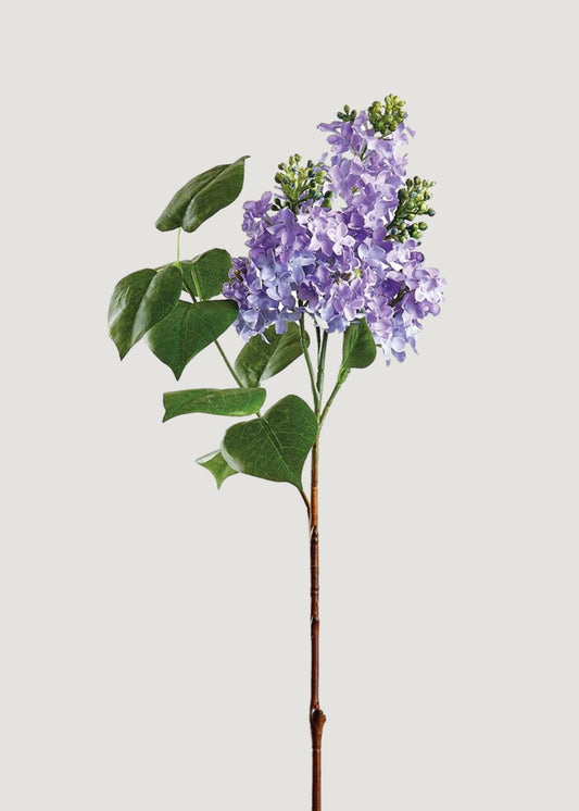 Lavender Fake Blooming Lilac Branch - 26"