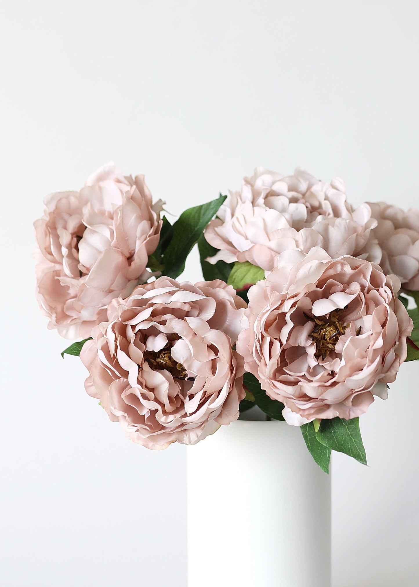 Artificial Peony Flower in Taupe Mauve - 18.5"