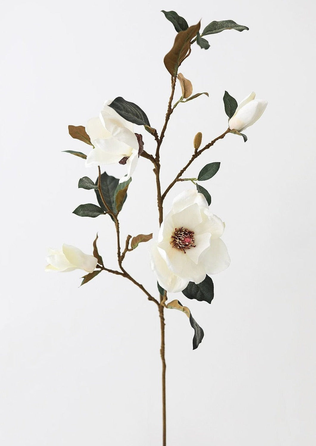 Cream Magnolia Fake Flower Branch - 35"