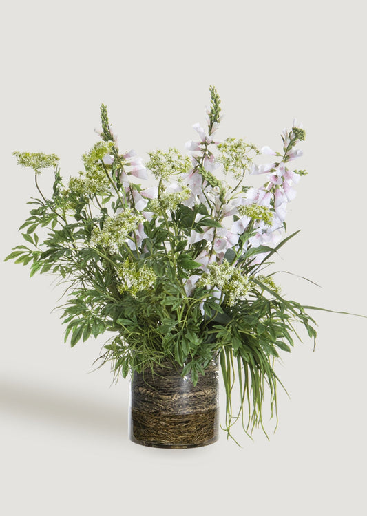 Faux Queen Anne's Lace and Foxglove Arrangement - 37"