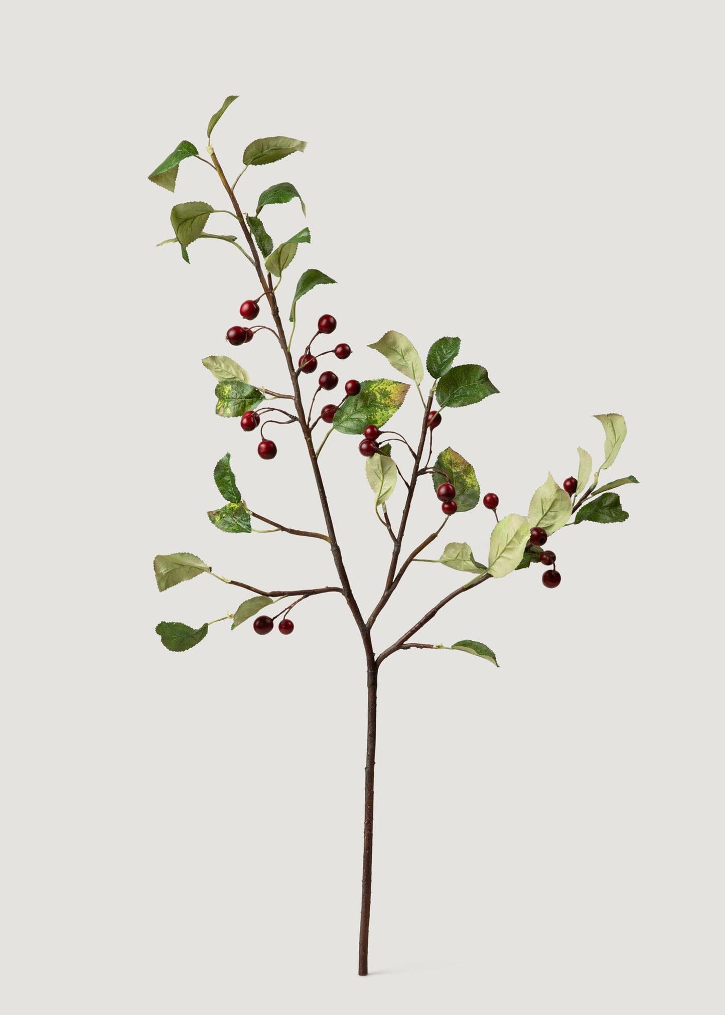 Faux Red Crabapple Berry Branch - 35"