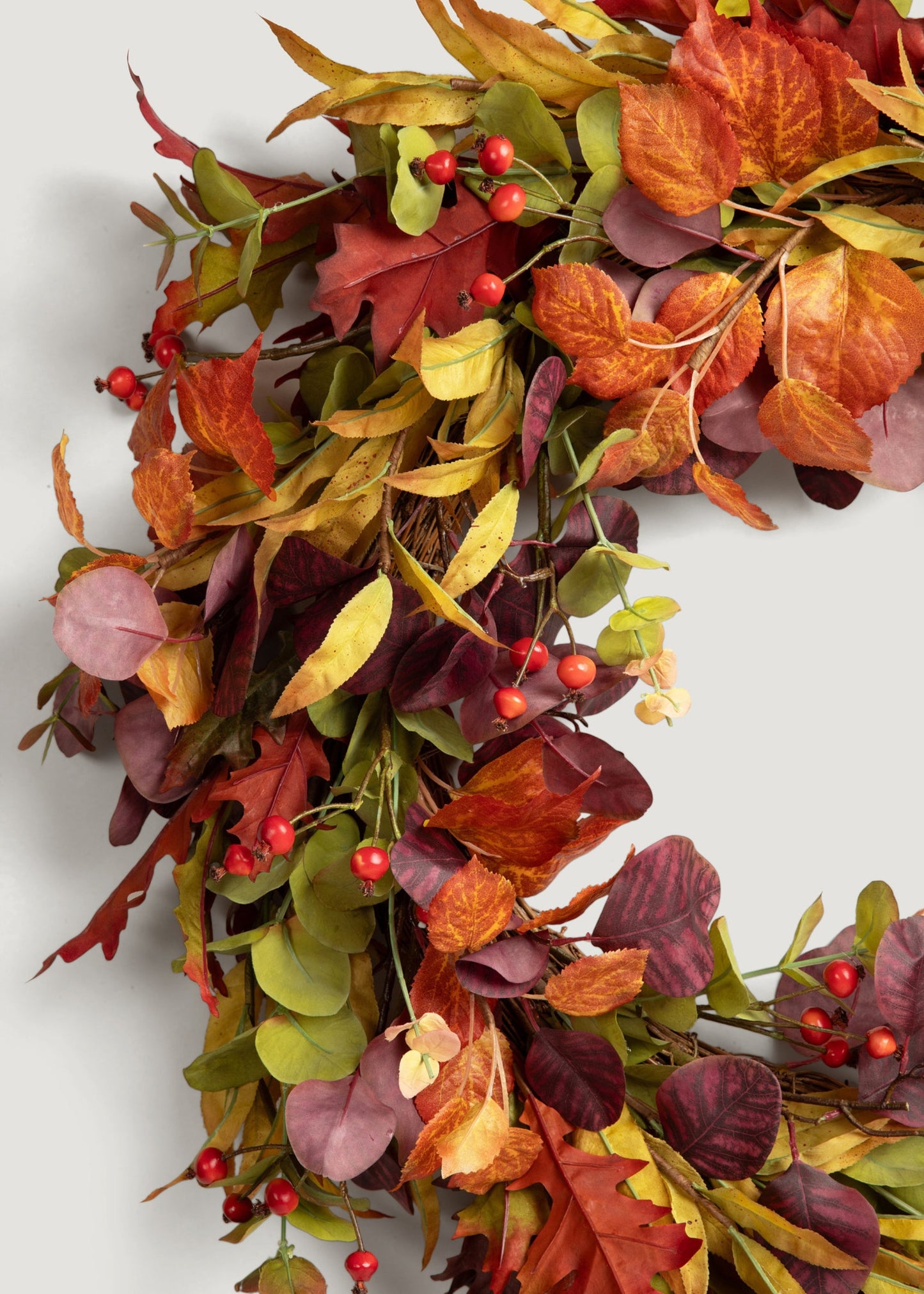 Faux Eucalyptus Fall Wreath in Mixed Autumn - 27.5"