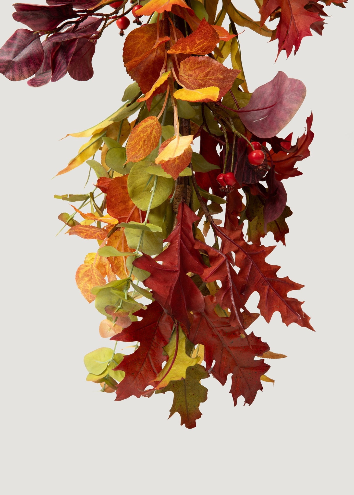 Faux Eucalyptus Garland in Mixed Fall Hues - 78.5"