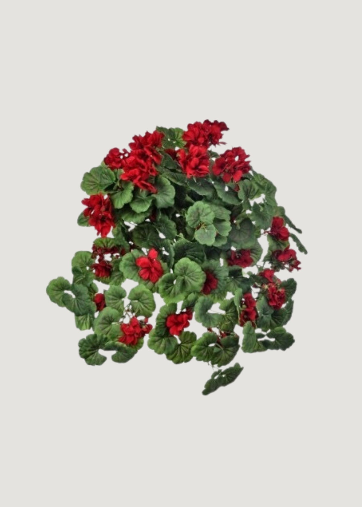 Faux UV Treated Red Geranium Indoor/Outdoor Hanging Bush - 27"