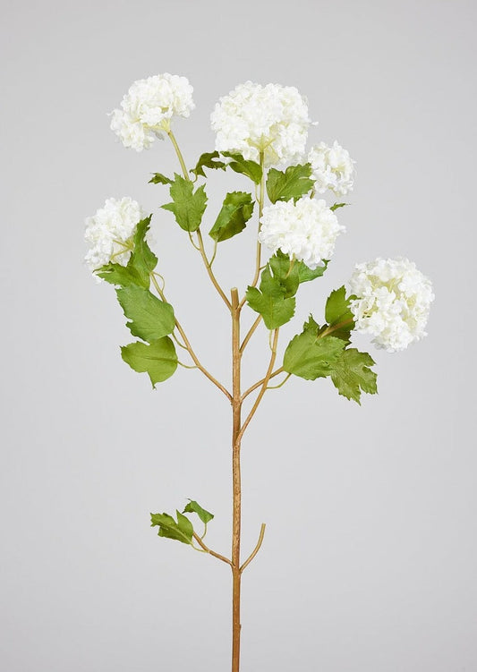 Faux Snowball Hydrangea in Crisp White - 43.5"