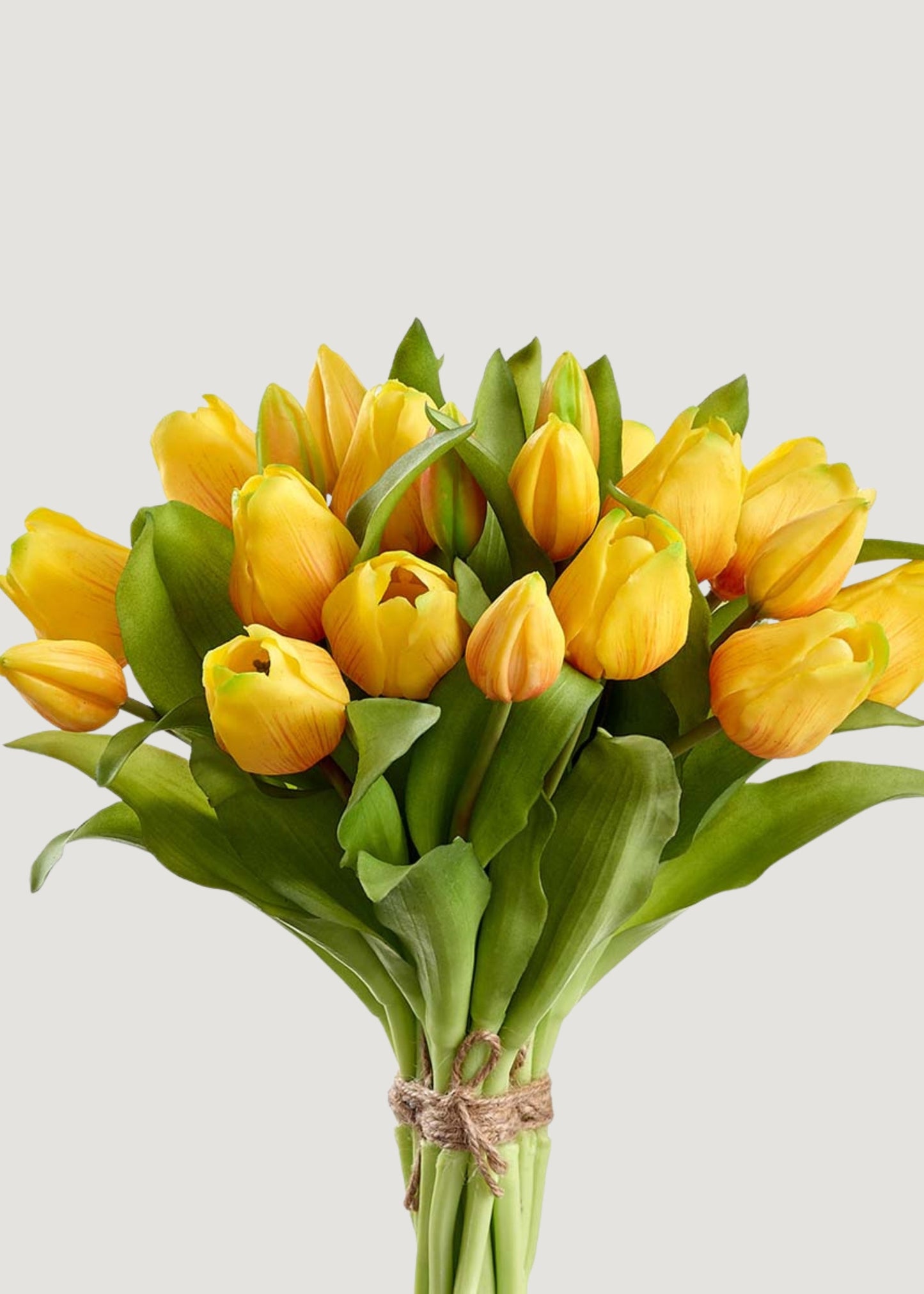 Yellow Tulip Artificial Flower Bouquet - 11.75"