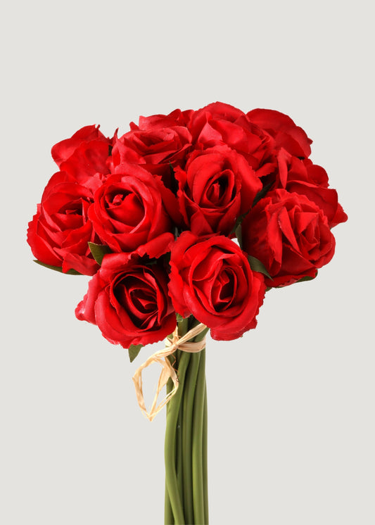 Artificial Red Rose Bundle - 10"