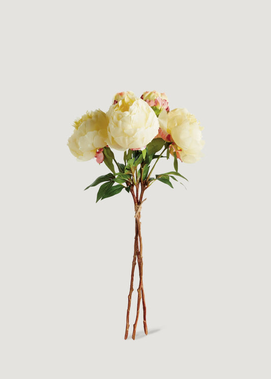 Artificial Peony Flower Bundle in Yellow - 21"